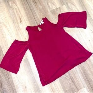 Maroon off-the-shoulder top from Francensca’s